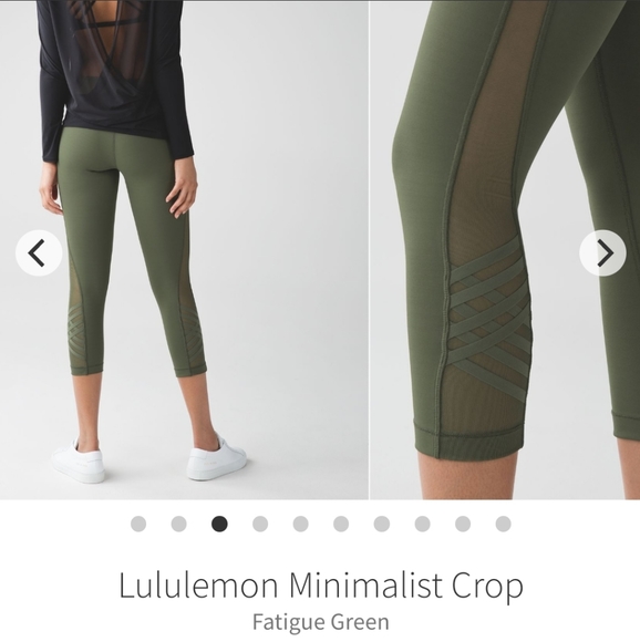 lululemon athletica Pants - Minimalist Crop with Criss-cross Detail, High Rise Waist in Fatigue Green